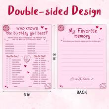 20/40pcs My Favorite Memories Birthday Cards, Memory Challenge Q&A Game, Suitable For Decoration, Party Gifts, Birthday, Party Activity Cards, Perfect For Social Gatherings And Nostalgic Themes - A - View 3