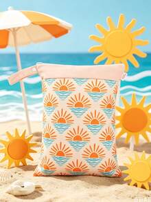 1pc Sun Print Waterproof Travel Storage Bag, Suitable For Beach Vacation - View 1