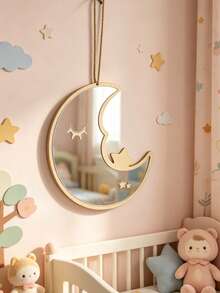 1 pezzo Decorazione da parete a specchio con nuvola, stella e luna, adatta per cameretta, articoli essenziali per neonati, decorazione della stanza, decorazione della cameretta per ragazze, articoli essenziali per neonati - Multicolore - Visualizzare 6