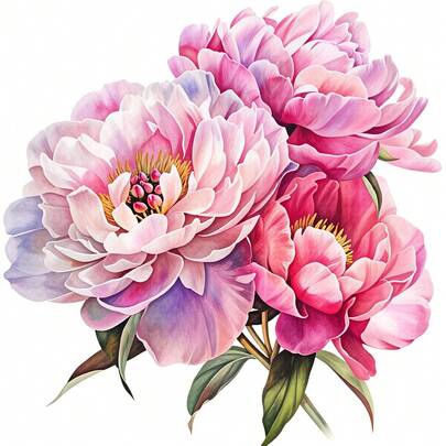 1/2/3PCS Watercolor Pink Peony Heat Transfer, 3 Gradient Peony Bouquet Pattern Heat Transfer, Vinyl Print, Heat Transfer Sticker, Iron-On Transfer Sticker Applique - Suitable For Pillows, DIY, Backpacks, T-Shirts, Canvas Bags, Sweatshirts, Jeans, T-Shirts, Clothing, Sewing Supplies