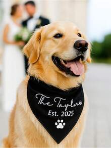 Personalized Custom Pet Bandana, Personalized Embroidered Dog Triangle Scarf, Pet Logo Printed Solid Color Pet Triangle Bandana With Logo, Suitable For Small, Medium And Large Dogs - Multicolor - View 6