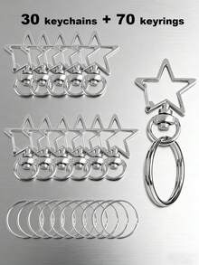 20/50/100pcs Heart-Shaped Swivel Clasp Keychain - Colorful Metal Spring Snap, Suitable For DIY Crafts, Jewelry, Lanyards And Accessories, Zinc Alloy Lobster Claw - Silver - View 13