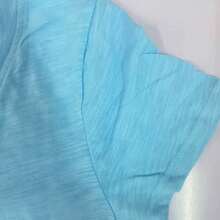 Fashionable All-Match Dopamine Blue V-Neck Short Sleeve T-Shirt, Loose Fit Slimming Casual Versatile Women's Summer Top - Blue - View 8