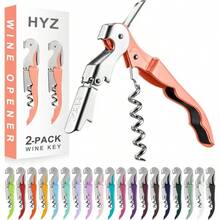 - Juego de 2 abrebotellas de vino para camarero, llave de vino profesional para servidores, camarero con cortador de aluminio, abrebotellas de vino manual con doble bisagra nectarina - Nectarina - Ver 1