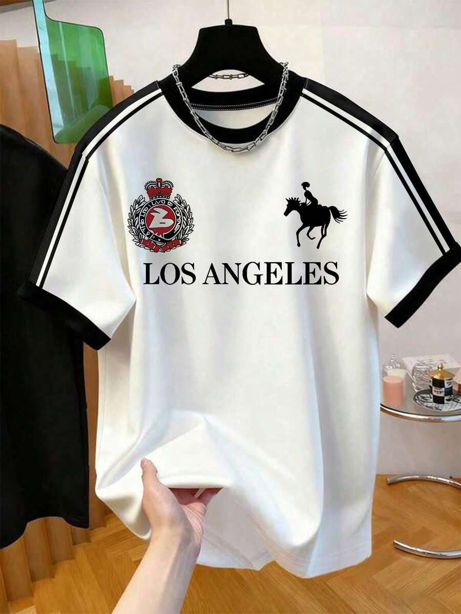 Manfinity Dauomo Men's T-Shirt With Heart Embroidery - 多色 2 - 查看 1