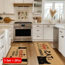 1pc, Home Decor, Cat Pattern Print, Linen Kitchen Rug, Kitchen Mat, Floor Mat, Bathroom Mat, Door Mat, 3D Print Rectangular, Suitable For Living Room, Bedroom, Hallway, Bathroom, Laundry Room - Polyester Carpet, Suitable For Indoor And Outdoor Home Decor - Multicolor - View 14