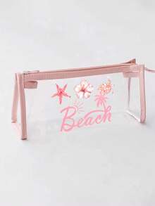 Bolsa de playa de PVC impermeable de moda, con estampado de letras coloridas, bolsa de maquillaje de PVC, bolsa de almacenamiento de viaje con cremallera - Bolsa de maquillaje y artículos de tocador ligera y resistente a la decoloración, adecuada para hombres y mujeres, perfecta para nadar, bucear y vacaciones de verano - Ligera, adecuada para hombres y mujeres jóvenes, accesorios de bolsa de playa, artículos esenciales de viaje, accesorios de viaje, artículos esenciales de vacaciones, artículos esenciales de verano, temporada de bodas, regalo para damas de honor - Multicolor - Ver 15