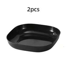 2/5/8/10/12pcs Black Reusable Square Plates, Lightweight Deep Dish, Unbreakable, Suitable For Home, Kitchen, Restaurant, Dorm, Camping And Picnic, Can Be Used As Dinner Plate, Salad Plate, Snack Bowl - Black - View 9