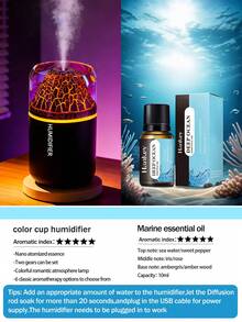 Volcano Shaped 180ml Car Humidifier: Ultrasonic 2-In-1 (Aromatherapy + Humidification), Fine Mist, LED, USB, Quiet, Compact. Suitable For 6 Essential Oils. Options: 1 Bottle Essential Oil + 1 Unit / 1 Unit - Black and White - View 18
