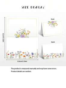 25/20/1 Floral Decoration Folding Wedding Table Cards, Suitable For Wedding Reception, Bridal Shower Seating, Table Cards, Table Numbers, Name Cards, Wedding Decor, Wedding Guest Cards, Party Table Cards And Party Supplies - Multicolor - View 9