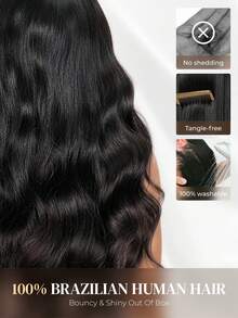 ARABELLA 15A Grade Wavy 100% Human Hair Extensions, 1pc & 3 Bundles, 12-26 Inches, Unprocessed Brazilian Raw Hair, Natural Black, High Quality, Silky Texture, Suitable For Women - SNatural - View 10
