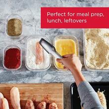 Rubbermaid Brilliance Recipientes de almacenamiento de alimentos con tapas para almuerzo, preparación de comidas y sobras, aptos para lavaplatos, 1.3 tazas, transparente/gris - Transparente + 5-Pack (1.3 Cups) + Contenedor - Ver 3