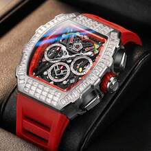 ONOLA Brand Automatic Mechanical Watch Men Luxury 30M Waterproof Chronograph Watches Sport Casual Wristwatch - 黑色 - 查看 3