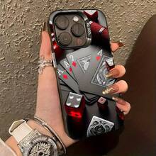 [Shipped From Local Within 24 Hours]Phone Case - A Black Acrylic Full Coverage Shockproof Card Design Case - Silver - View 6