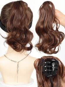 12 Inch Synthetic Ponytail Hairpiece For Women, Medium Length Short Curly Big Wave Wavy Hair Band Style, Halloween - Multicolor - View 17
