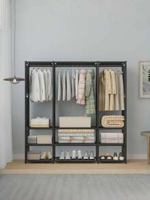 1 pièce Organisateur de placard portable, Garde-robe multifonctionnelle à la mode, Anti-poussière, Présentoir autoportant, Rack de rangement autoportant à assembler, Armoire de rangement, Chambre, Salon, Maison, Cadeau de vacances, Cadeau de Noël, Cadeau pour enfants - Multicolore - Voir 5
