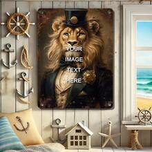 Vintage Style Personalized Wooden Sign - Customizable Animal Print Mural, Matte Finish, Washable And Reusable, Pre-Adhesive For Easy Installation, Suitable For Home Or Cafe Decor, - 888 - View 1
