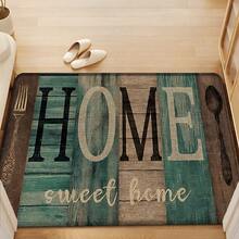 1pc, Home Decor, Wooden Board Pattern Print, Linen Kitchen Rug, Kitchen Mat, Floor Mat, Bathroom Mat, Door Mat, 3D Print Rectangular, Suitable For Living Room, Bedroom, Hallway, Bathroom, Laundry Room - Polyester Carpet, Suitable For Indoor And Outdoor Home Decor - Multicolor - View 4