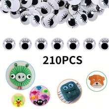 Self-Adhesive Black Googly Eyes With Eyelashes, Plastic Sticky Craft Eye Accessories, Suitable For Scrapbooking, Tissue Paper And Various DIY Creative Projects - 210件 - 查看 10
