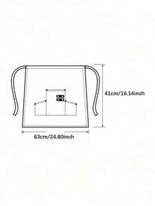 [Canvas Apron] 1pc Extended Waistband Reinforced Seams Kitchen Canvas Apron | Women's Restaurant Waitress Half Apron - Multicolor - View 6