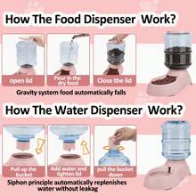 2 In 1 Gravity Pet Food Water Station, Durable PP Plastic No Battery Automatic Feeder Water Dispenser With Visible Storage For Small Medium Dogs Cats Puppies Indoor Daily Feeding - 3.8L - View 4