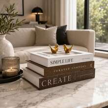 3pcs Foldable Paper Decorative Fake Books, Fashionable Stacked Simulated Book Sculpture Decor, Suitable For Coffee Table, Desk, TV Cabinet Styling, Enhancing Space Atmosphere - 3pcs - View 2