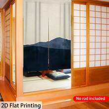 [2D Flat Print] 1pc Minimalist Abstract Mountain Outline Japanese Style Printed Door Curtain, 100% Polyester, Comfortable And Soft, Home Partition Decorative Screen, Practical Shop Room Divider Screen, Living Room And Bedroom Partition Design (Curtain Rod Not Included) - 1PC - View 8