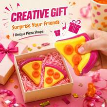 Juguete antiestrés suave con forma de pizza linda, esponja de recuperación lenta, juguete apretable para dedos con forma de pizza linda, antiestrés suave, forma de pizza triangular, rebanada realista, forma divertida, bordes redondeados, relieve 3D, puntos de cobertura realistas, suave y resistente, elástico tipo Q, suave y masticable, apretable, rebote, alivio del estrés, suave y esponjoso, apretón duradero, liso, rebote lento, regalo perfecto para fiesta de cumpleaños, bolsa de regalo, regalo festivo, antiestrés sensorial para la ansiedad, recompensa de aula - A - Ver 7