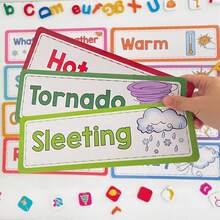 Lachilly 8/16pcs Weather, Day Of The Week, Month And Season Learning Cards Set, Montessori Children Education Flash Cards, Classroom Wall Decor Teaching Supplies - Multicolor - View 12