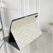 1 Piece Light Grey Vertical Stripe Tiny Floral - Multi-Angle Stand Protective Cover With Pen Holder Compatible With IPad 10th Generation 10.9-Inch 2022 Smart Case/ Air 13(M3 2025)/ Air 11/ 11(A16 2025)/Galaxy Tab S10+/S9/A9,Compatible With Oppo Pad,Compatible With Huawei Matepad,Compatible With Vivo Pad,Compatible With Honor Pad,Compatible With Lenovo Xiaoxin Pad - Multicolor - View 7