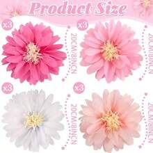 A 20-Centimeter Handmade Daisy Paper Flower Ball Party Backdrop Decoration Set, Composed Of Pink, Rose-Pink, Peach And White Mixed Paper Balls. Suitable For Wedding Backdrops, Birthday Party Center Decorations And Seasonal Flower Decorations. - Multicolor - View 10