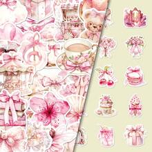 50pcs Gentle Sweet Fresh Pink Fairy Tale Cute Sweet Girl Romantic Atmosphere Decorative Glass Desktop Stickers - Pink Fairy Tale - 2014 - View 3