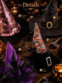 Oxford Stoff Hexenhut Halloween Kostüm Accessoire Hexenhut Hexenhut Hexenhut - A - Übersicht 9