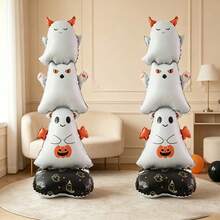 1pc Halloween Theme Base White Cute Little Devil Shaped Foil Balloon Halloween Atmosphere Balloon - View 3