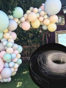 1 捲加強版氣球拱門條，氣球花環裝飾綁繩，適用於復活節、生日、婚禮派對、洗禮、畢業典禮、萬聖節、聖誕節、新年、母親節 - 無色 - 查看 3