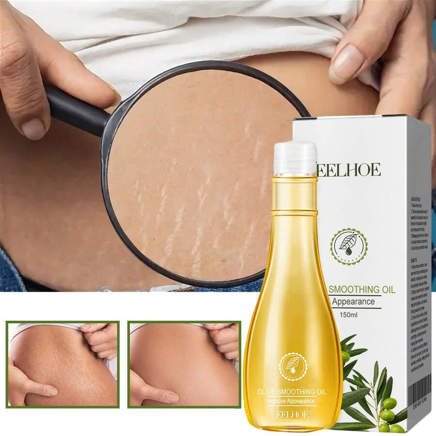 EELHOE Olive Body Massage Oil 150ml, Smoothing Moisturizing Body Oil With Sweet Almond Olive Fruit Oil, Nourishing Skin Care Oil For Dry Rough Skin Belly Thighs Arms - Olives - View 1