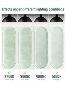 WalDecoo 1/5/10/20片可拆卸防水磁磚貼紙,橢圓形自黏式防濺貼花,復古綠長橢圓形牆貼,適用於廚房、浴室、露營車、客廳、酒吧 - 豆綠橢圓 - 查看 7