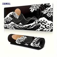Black Waves | Extra Large Gaming Mouse Pad / Office Mouse Pad / Laptop Keyboard Pad / Desk Mat - Precision Stitched Edges, Non-Slip Rubber Base, Multiple Sizes Available - Mouse Pad - View 8