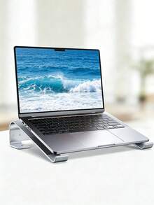 `Ergonomic Aluminum Laptop Stand For Desk, Detachable Cooling Laptop Riser Holder, Heat‑Dissipation Notebook Support, Compatible With 10‑18 Inch Most Size Laptops, Home Office Desktop Accessory, Silvery` - View 2