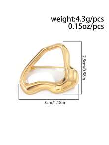 1pc Minimalist Asymmetric Hollow Silver Brooch, Abstract Design Women's Brooch, Suitable For Sweaters, Coats, Scarves And Other Daily Decorations - Multicolor - View 7