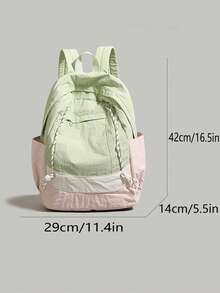Lightweight Backpack Designed For Students, Combining Style And Functionality, Perfect For Commuting, Classes, And Outings! Large Main Compartment Easily Fits Laptops, Textbooks, Stationery, And Water Bottles; Whether For Daily Classes, Weekend Short Trips, Or Library Study, It's Your Ideal Travel Companion - Multicolor - View 5