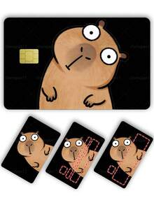 1pc Capybara Credit Card Sticker Privacy Protection Card Skin, Cute Tilted Head Guinea Pig Birthday Gift PVC Material Anti-Fingerprint Anti-Scratch Wear-Resistant Card Sleeve, Suitable For Men, Women, Couples, Small Chip Cards, Baidofu Bank Cards, Credit Cards, Transportation Cards, Student Campus Cards Personalized DIY - Type a - View 12