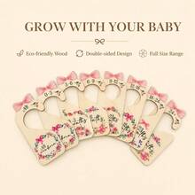 1 Set Baby Closet Dividers, Wooden Baby Clothing Classification Labels, Monthly Age Organizer Hanging Tags NB‑24M+ - Multicolor - View 7