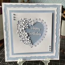 1pc Floral Metal Embossing Heart-Shaped Template, DIY Scrapbook Embossing Template, Handmade Greeting Card Decoration Embossing Mold, Gift Card Handmade - Heart - View 3