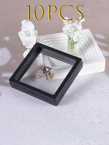 1/10pcs Transparent PE Film Jewelry Display Box, Dustproof Antioxidant Jewelry Storage Box, Floating Frame Jewelry Organizer Box - Multicolor - View 14