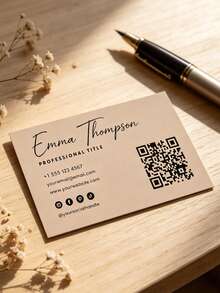 20/50/100pcs Customized Cards, Customized Greeting Cards, Customized QR Codes, Customized Payment, Customized Coupons, Customized Event Cards, Customized Counter Cards, Birthday, Party, Holiday, Wedding, Confession, Table Signs - QR Code Business Card - View 3