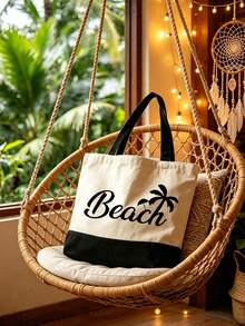 Bolso tote grande para mujer con estampado "Beach" - Esencial de verano. Bolso de playa de gran capacidad, bolso multifuncional, bolso de hombro portátil y de moda, bolsa de aseo de viaje, bolsa de maquillaje, bolsa de almacenamiento de trajes de baño, adecuado para oficina, playa, vacaciones, compras, fiesta, escuela, adecuado como recuerdo de viaje, regalo del Día del Maestro, regalo de vuelta a la escuela, regalo de fiesta, regalo de vacaciones - Multicolor - Ver 6