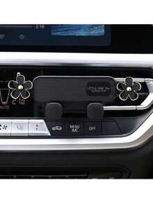 Car Phone Holder Drip Oil Flower Design Air Vent Mount Universal For Cars Horizontal & Vertical Navigation Bracket Stable Anti-Drop Auto-Locking - One Size Fits All - View 2