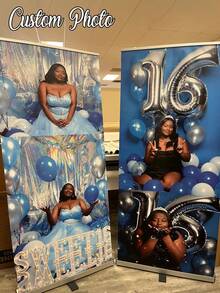 1pc Customized Wedding Banner, Personalized Wedding Photo Poster, Customized Wedding Banner, Personalized Customized Polyester Photo Banner, Wedding Welcome Sign, Customized Bride Wedding Decor, Customized Welcome Print, Wedding Reception Banner Image, Outdoor Event And Front Porch Decor Backdrop - Multicolor - View 1