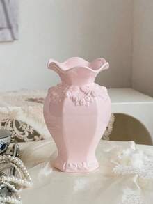 Vintage Style Embossed Vase, Round Rose Pattern, Suitable For Tabletop Decoration, Living Room, Bedroom, Office, Outdoor Wedding Or Table Centerpiece, Also An Excellent Mother's Day Gift - Multicolored... - View 5